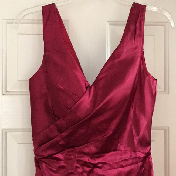 A-Line/Princess V-neck Sweep Train Evening Dress - Picture 3 of 4